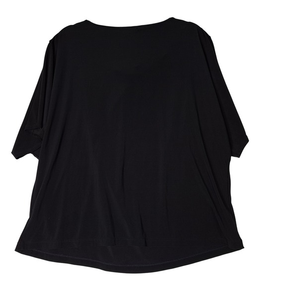 Elementz Woman Top Womens 2X Black Cowl Neck Gold Zipper Shoulder Detail Chic - Picture 2 of 7